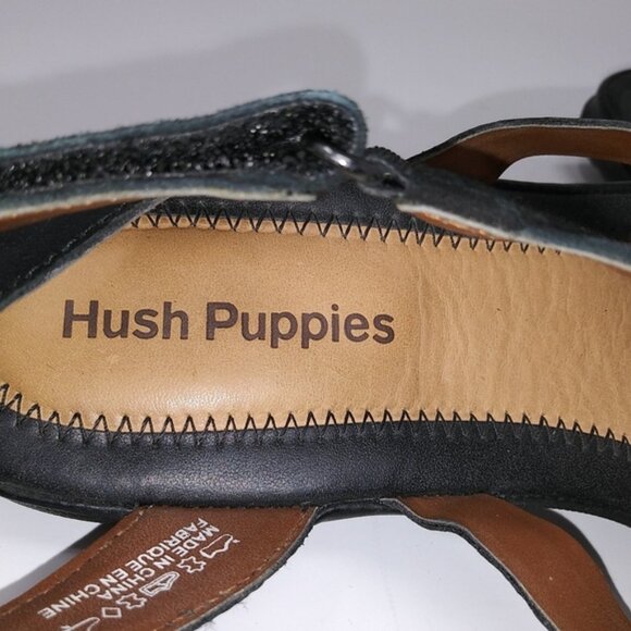 NWOT Hush Puppies Black Sandals Sz 9.5W - Picture 3 of 5